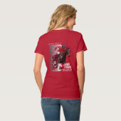 馬で踊る（ダークモード） | 女性Vネック Tシャツ (裏面フル)