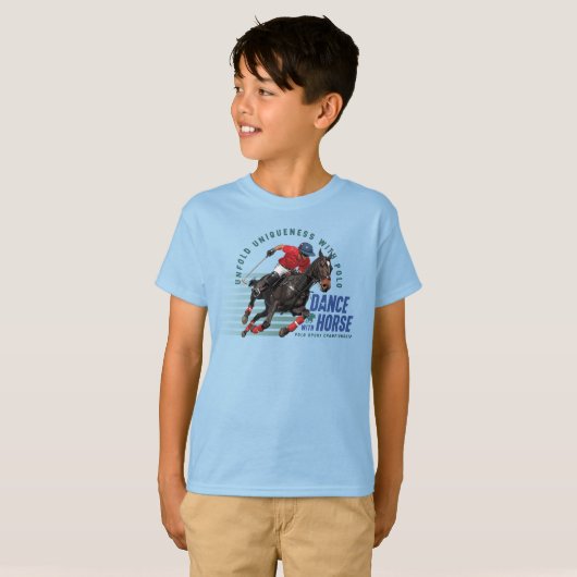 馬で踊る（ポロスポーツ） | キッズ Tシャツ (正面フル)