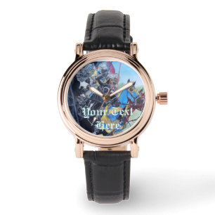 馬で馬上槍試合をしている歴史的な中世騎士 腕時計