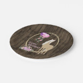 馬とかわいらし花オンバーンウッド誕生日 ペーパープレート (アングル)