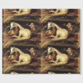 馬とその他の動物がいるアラブのテント ラッピングペーパー (フラット)