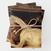 馬とアラブのテント、他の動物 ラッピングペーパーシート (インサイチュ)