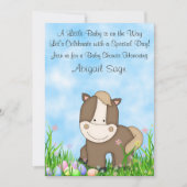 馬とイースターエッグ赤ちゃんシャワー招待状～ニュートラル 招待状 (正面)