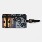 馬とオークの木と水は荷物タグを反映 ラゲッジタグ (正面横)