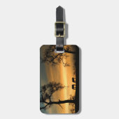 馬とオークの木の荷物タグ ラゲッジタグ (正面縦)