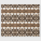 馬とオークの木の西セピア調 ラッピングペーパー (フラット)