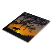 馬とオークツリーアートタイル タイル (側面)