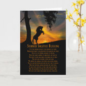 馬とオークツリーサマー至恵み詩 カード (黄色い花)