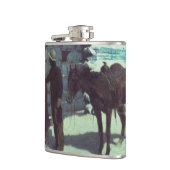 馬とカウボーイの冬の雪 フラスク (左)