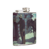 馬とカウボーイの冬の雪 フラスク (右)