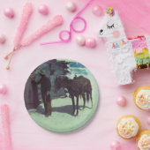 馬とカウボーイの冬の雪 ペーパープレート (パーティー)