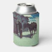 馬とカウボーイの冬の雪 缶クーラー (缶裏面)
