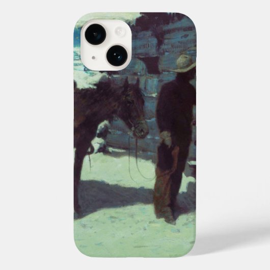 馬とカウボーイの冬の雪 Case-Mate iPhoneケース (裏面)