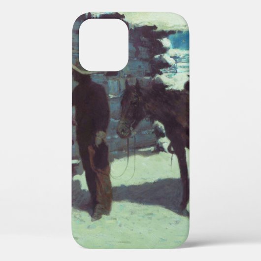 馬とカウボーイの冬の雪 Case-Mate iPhoneケース (裏面)