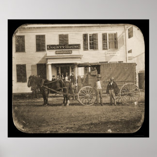 馬とカートのダゲレオタイプ1853 ポスター