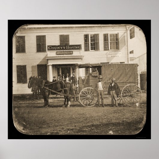 馬とカートのダゲレオタイプ1853 ポスター (正面)