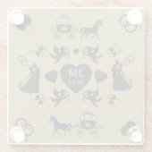 馬とカートのロマン結婚ティック ガラスコースター (裏面)