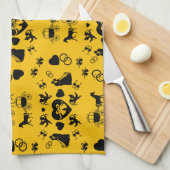 馬とカートのロマン結婚ティック キッチンタオル (四つ折り)