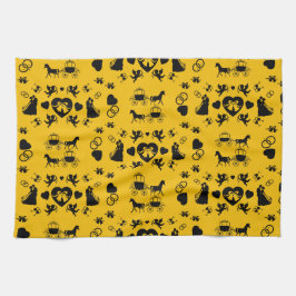 馬とカートのロマン結婚ティック キッチンタオル