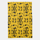 馬とカートのロマン結婚ティック キッチンタオル (縦)