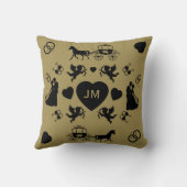 馬とカートのロマン結婚ティック クッション (裏面)