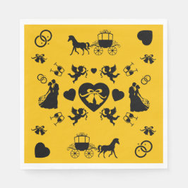 馬とカートのロマン結婚ティック スタンダードランチョンナプキン