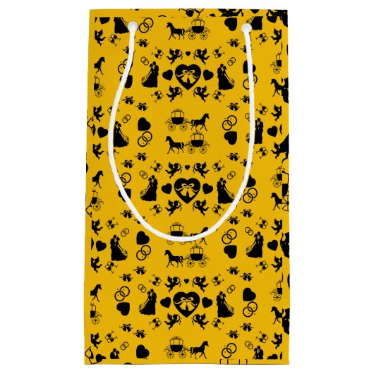 馬とカートのロマン結婚ティック スモールペーパーバッグ (正面)