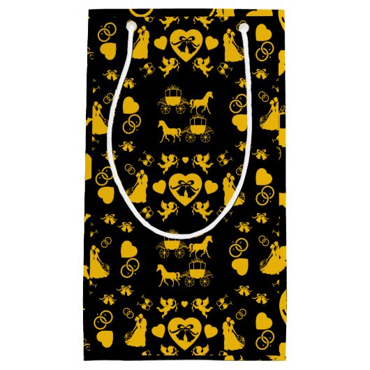 馬とカートのロマン結婚ティック スモールペーパーバッグ (正面)