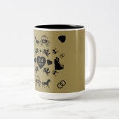 馬とカートのロマン結婚ティック ツートーンマグカップ (正面右)