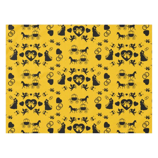 馬とカートのロマン結婚ティック テーブルクロス (正面(横))