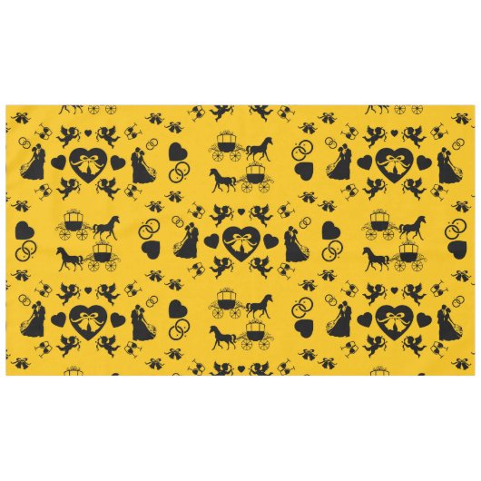 馬とカートのロマン結婚ティック テーブルクロス (正面(横))