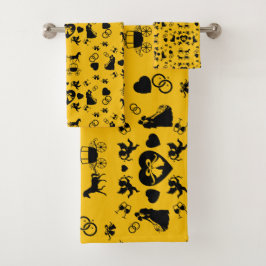 馬とカートのロマン結婚ティック バスタオルセット