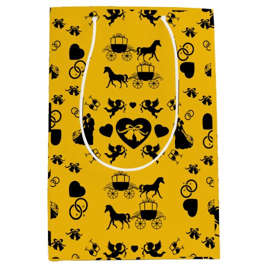 馬とカートのロマン結婚ティック ミディアムペーパーバッグ (正面)