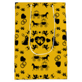 馬とカートのロマン結婚ティック ミディアムペーパーバッグ (裏面)