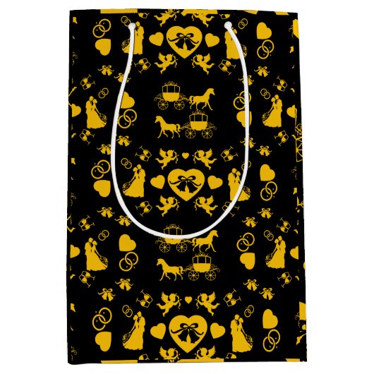 馬とカートのロマン結婚ティック ミディアムペーパーバッグ (正面)