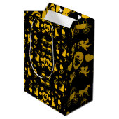 馬とカートのロマン結婚ティック ミディアムペーパーバッグ (裏面アングル)