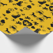 馬とカートのロマン結婚ティック ラッピングペーパー (角)