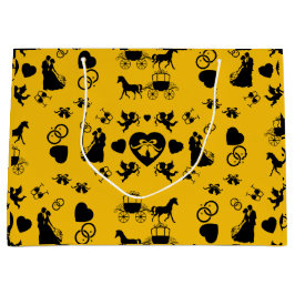 馬とカートのロマン結婚ティック ラージペーパーバッグ