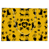 馬とカートのロマン結婚ティック ラージペーパーバッグ (裏面)