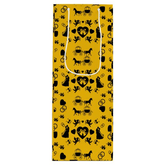 馬とカートのロマン結婚ティック ワインギフトバッグ (正面)