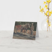 馬とカート カード (黄色い花)