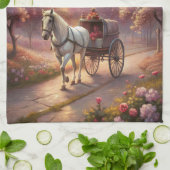 馬とカート キッチンタオル (折り畳み)