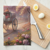 馬とカート キッチンタオル (四つ折り)