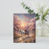 馬とカート ポストカード (スタンド正面)