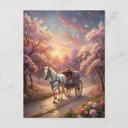 馬とカート ポストカード (正面)