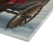 馬とキャビンのある冬の風景 カッティングボード (角)