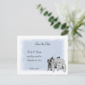 馬とキャリッジ日付はがきを保存 案内ポストカード (スタンド正面)