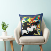 馬とグラフィティモダン装飾用クッション クッション (椅子)