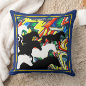馬とグラフィティモダン装飾用クッション クッション (ブランケット)
