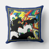 馬とグラフィティモダン装飾用クッション クッション (裏面)